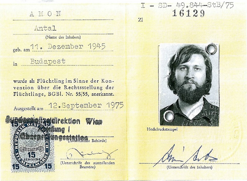 Az osztrák idegenrendészet által kiadott politikai menedékjogot igazoló, fényképes személyi igazolvány